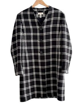 Amanda Smith Plaid Windowpane Longline Soft Jacket